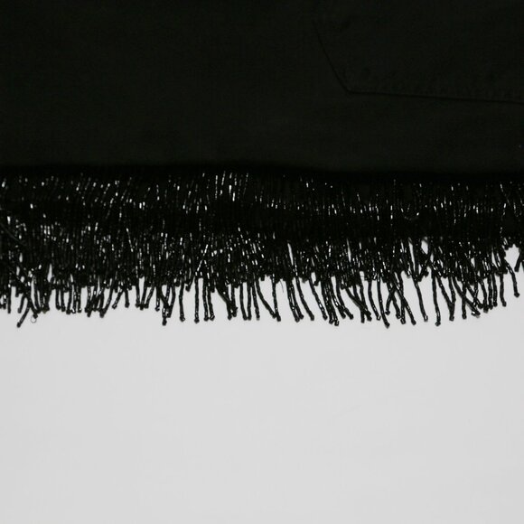 7 for all humankind black ankle skinny jeans with beaded fringe down the leg - Picture 9 of 16